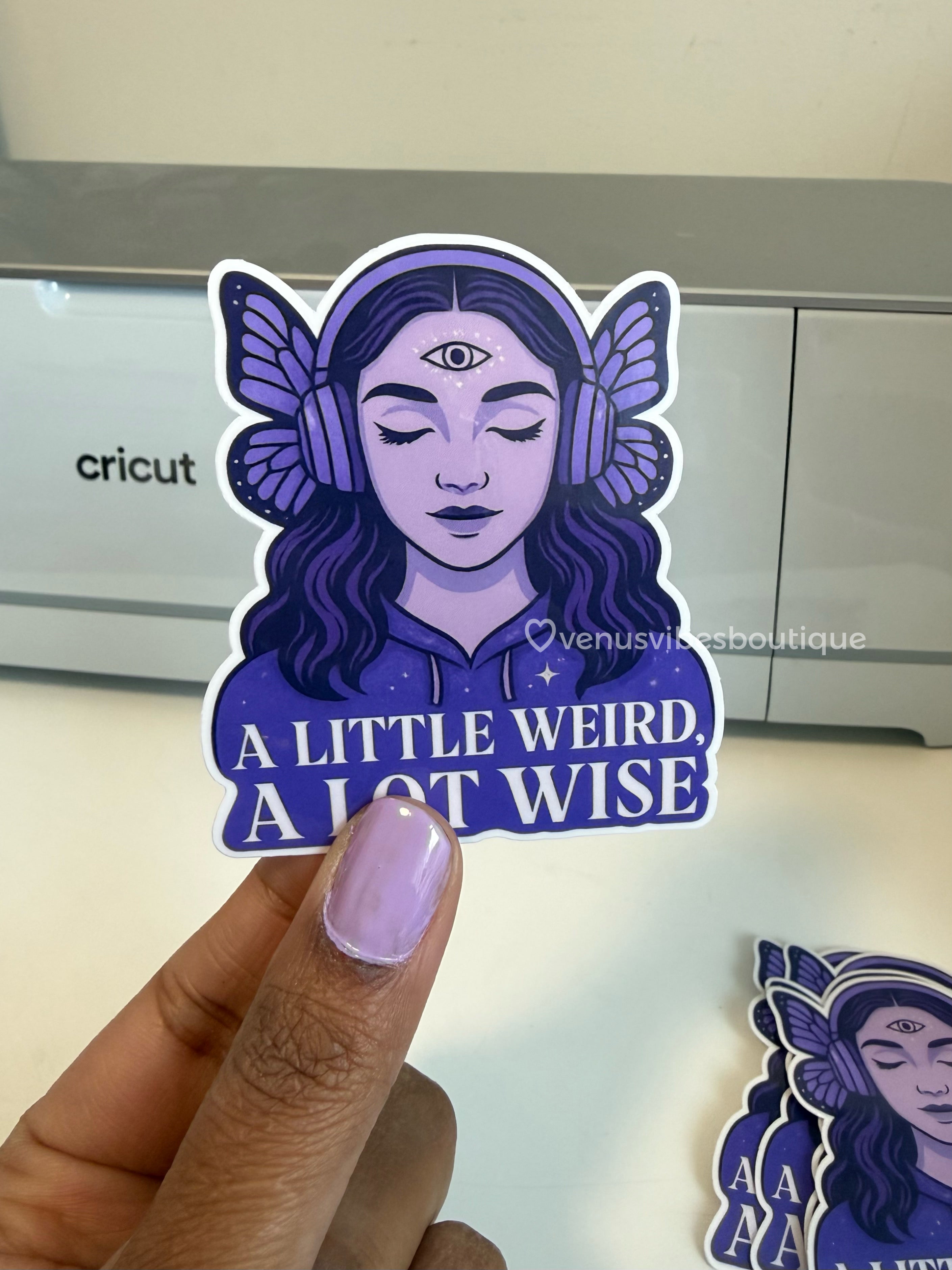 Aquarius Zodiac Sticker, A Little Weird A Lot Wise Vinyl Decal for Planners, Journals & Laptops