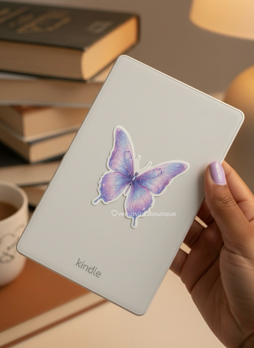 Lavender Butterfly Aesthetic Sticker | Feminine Energy Laptop, & Journal Sticker