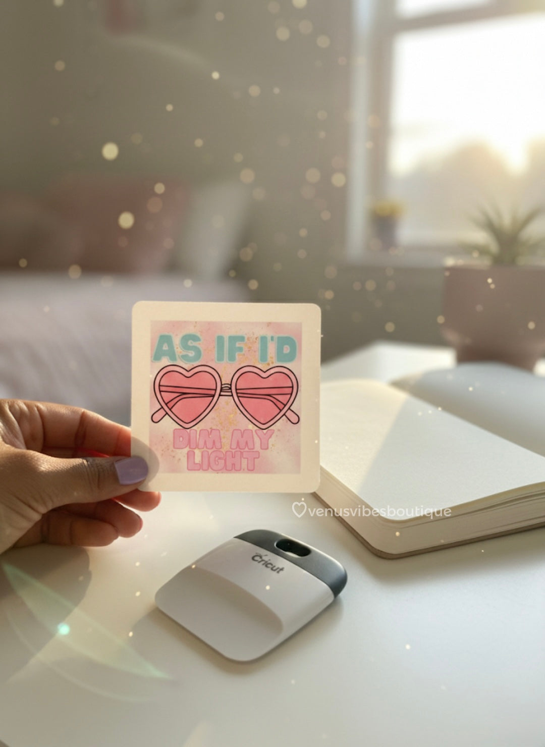 As If I’d Dim My Light Y2K Aesthetic Sticker | Pink Laptop, Water Bottle & Journal Sticker