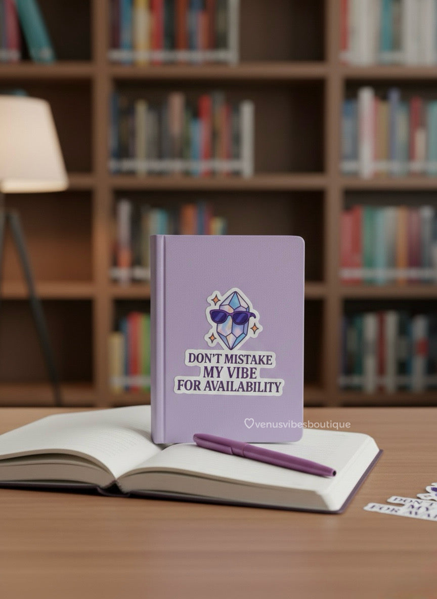 Don’t Mistake My Vibe For Availability Sticker, Funny Sassy Sticker, Laptop Journal Decal | Crystal Sunglasses Aesthetic Sticker